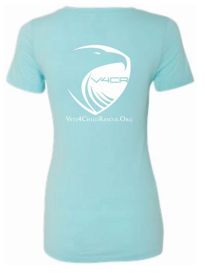 Women's Teal V-Neck Fitted T-Shirt