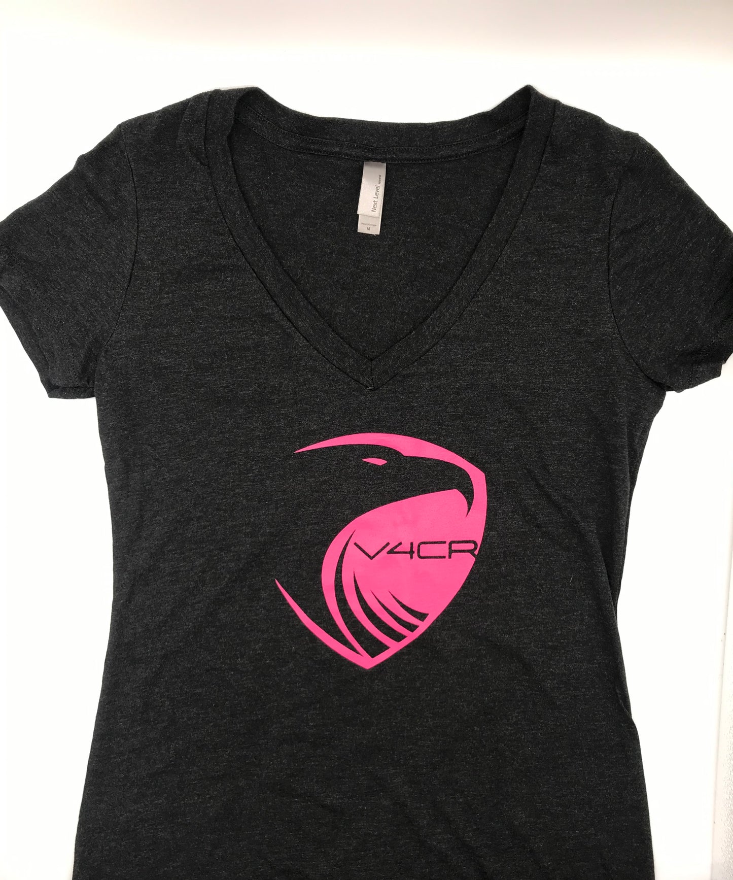 Women's Dark Grey V-Neck Fitted T-Shirt