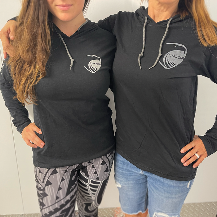 Women's Black Hooded Long Sleeves