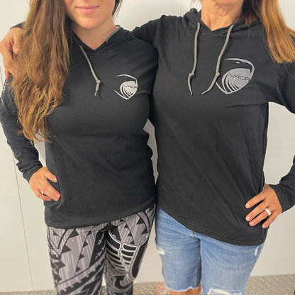 Women's Black Hooded Long Sleeves
