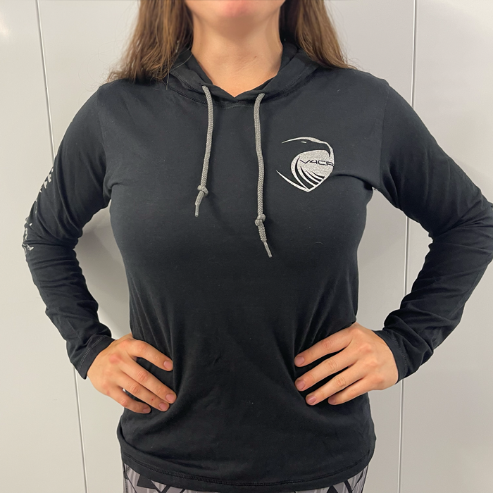 Women's Black Hooded Long Sleeves