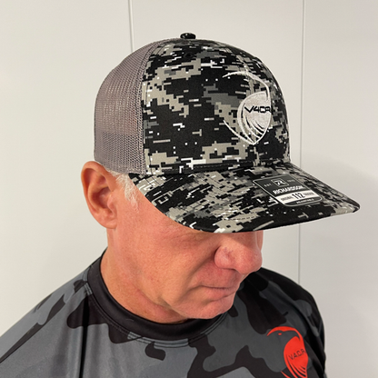 Black, Grey & White Digital Camo Snapback Hat