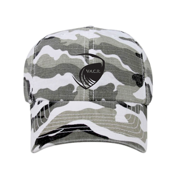 Grey, White & Black Camo Snapback Hat