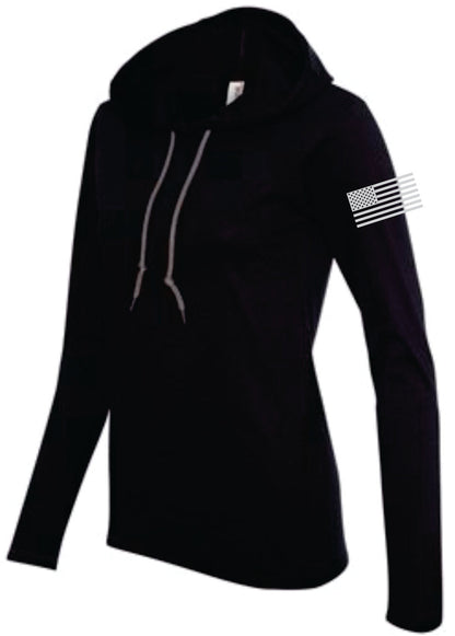 Women's Black Hooded Long Sleeves