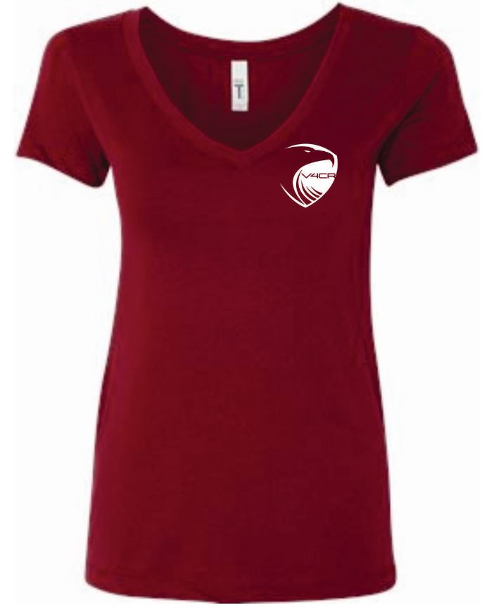 Women's Cardinal V-Neck Fitted T-Shirt